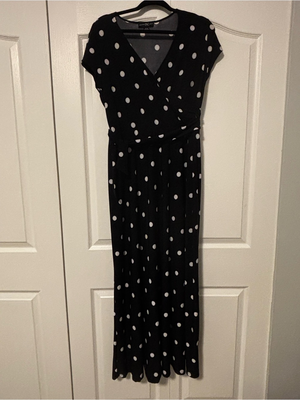 INC polka dot wrap dress